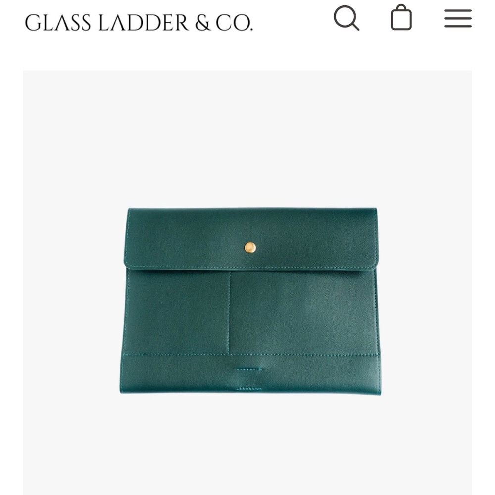 Glass Ladder & Co - Green Padfolio / Office / Travel Organizer - NWOT